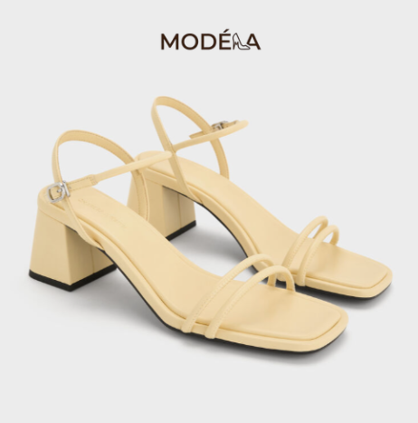 Giày sandals cao gót Strappy Trapeze-Heel - Ảnh 2