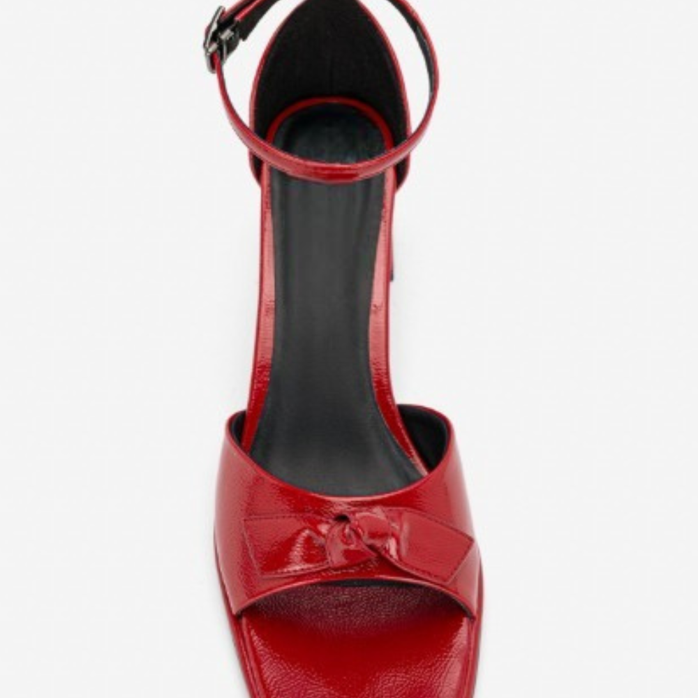 Giày sandals block heel nhấn nơ - Ảnh 4