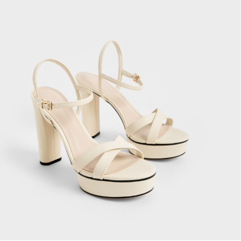 Giày sandals cao gót Crossover Platform - Ảnh 2