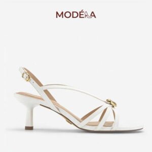 Giày Sandal Cao Gót Quai Mảnh Phối Khóa Kim Loại