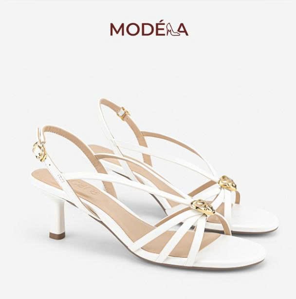 Giày Sandal Cao Gót Quai Mảnh Phối Khóa Kim Loại - Ảnh 2